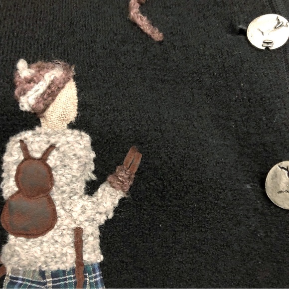 Vintage Wool Oversized Cottagecore Grandma Button Down Chunky Cardigan Sweater. - Picture 7 of 16